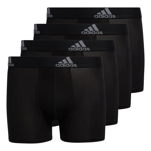 adidas Kids-Boy's Performance Boxer Briefs Underwear (4-Pack), Black/Grey, X-Large