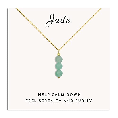 Jade necklace for women healing crystal necklace jade bead necklace green crystal necklace as healing gifts crystal pendant necklace spiritual jewelry for girls