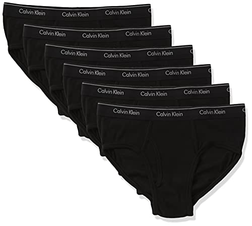 Calvin Klein Men's Cotton Classics 6-Pack Hip Brief, Black (6 Pack), L