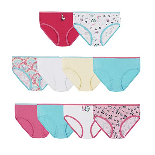 Hanes girls Hanes Girls' 100% Cotton Tagless Panties, Available in 10 and 20 Pack Briefs, Assorted 10-pack, 6 US