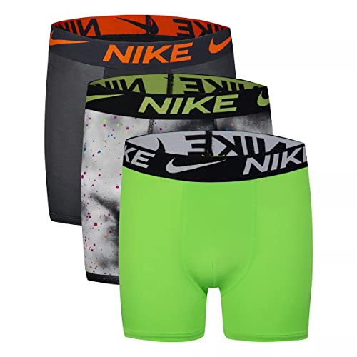 Nike Boy's Dri-Fit™ Boxers 3-Pack (Big Kids) Black/Green Strike MD (10-12 Big Kid)