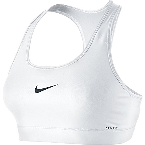 Nike Women's Victory Compression Sports Bra, White/Black, Medium