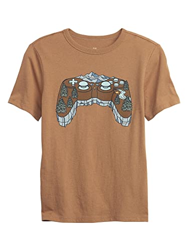GAP Boys Graphic Short Sleeve T-Shirt T Shirt, Holiday Brown 11, Medium US