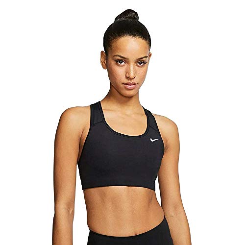 Nike Women's Medium Support Non Padded Sports Bra, Black/(White), Small